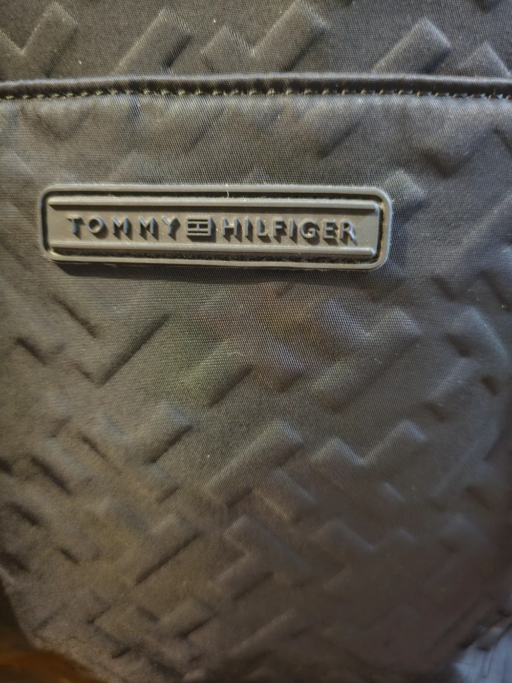 Tommy Hilfiger Black Quilted Tote Bag